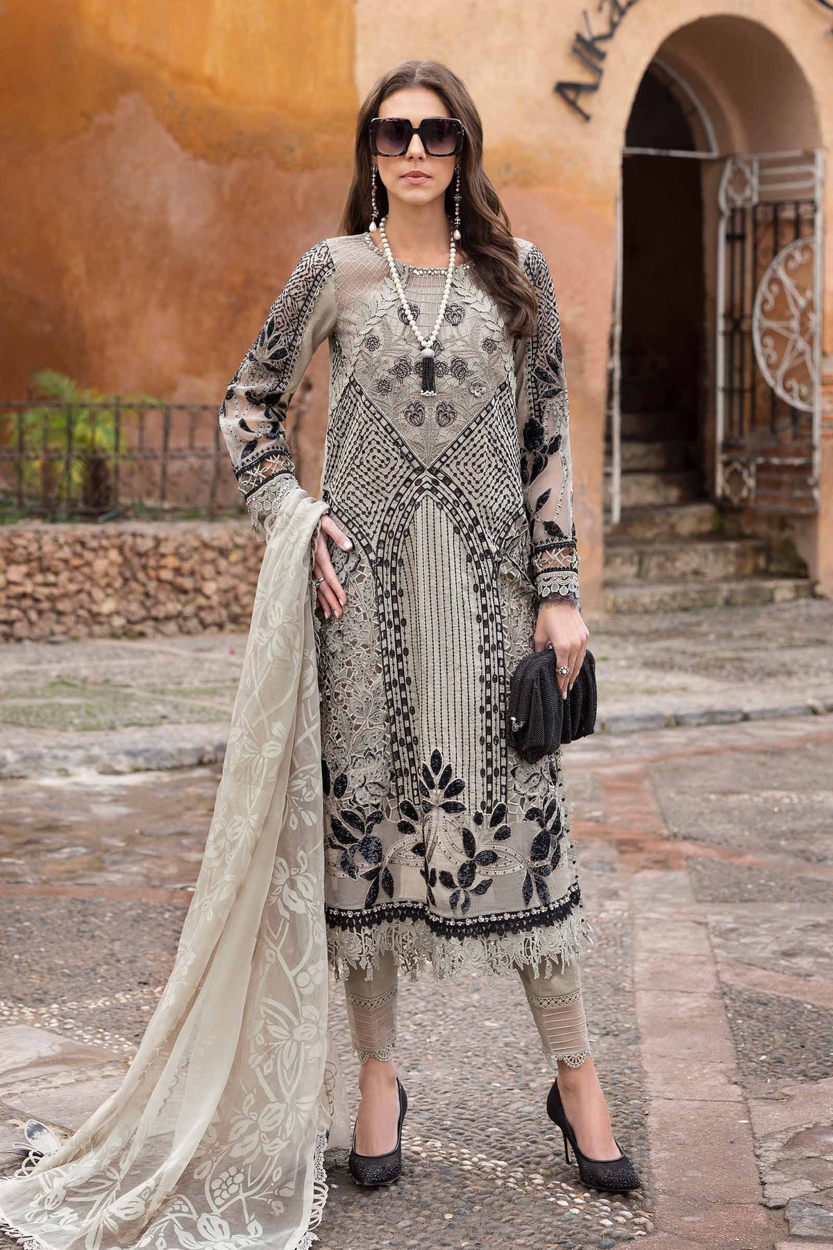 Maria B luxury lawn suits 2025 - 10B