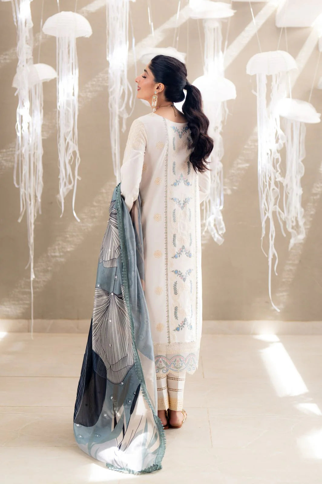 Saagar by aabyaan luxury festive unstitched lawn suits 2025 |Zaira - AS-09