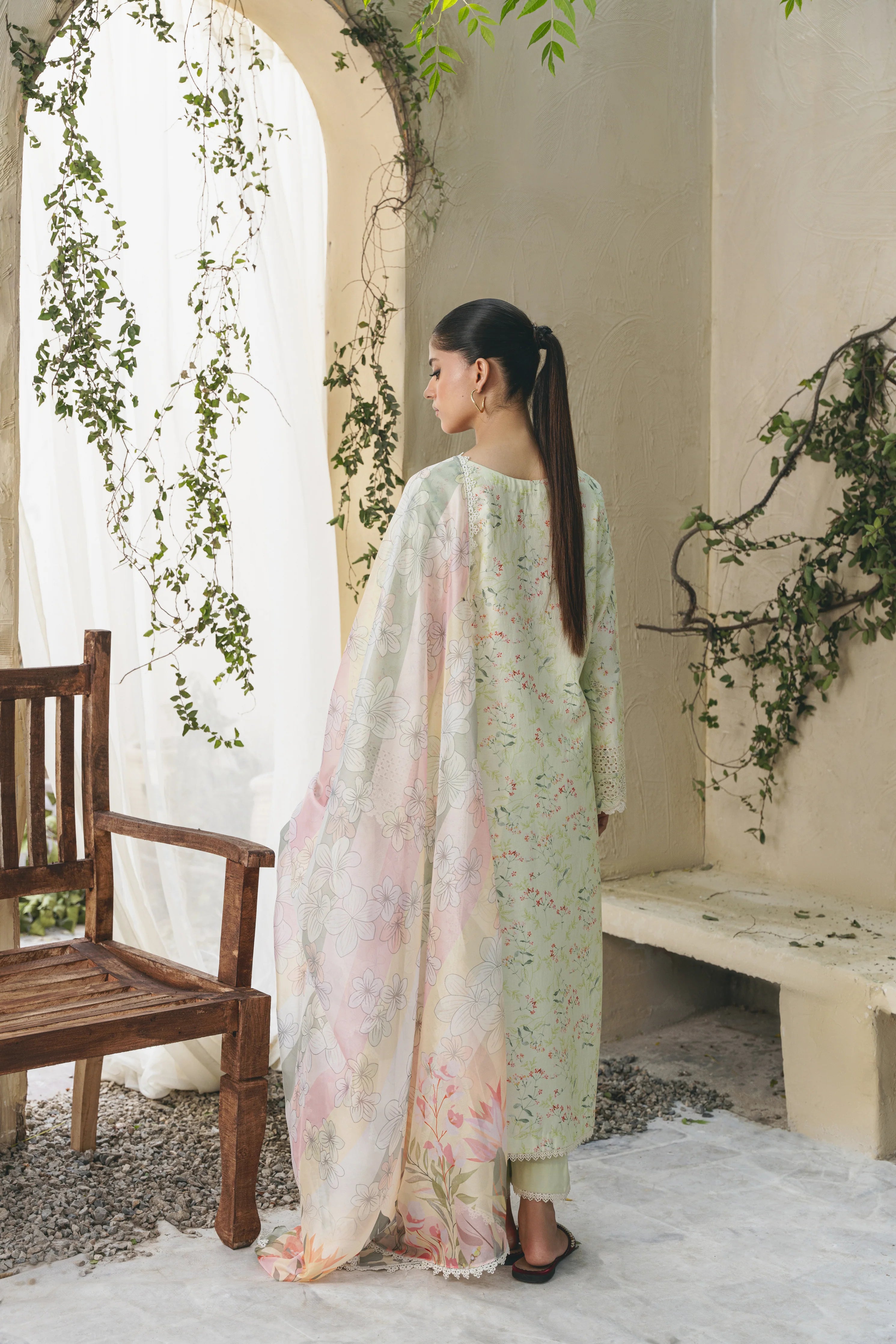 Shezlin chikankari unstitched lawn suits 2025 - Elif(Af-07)
