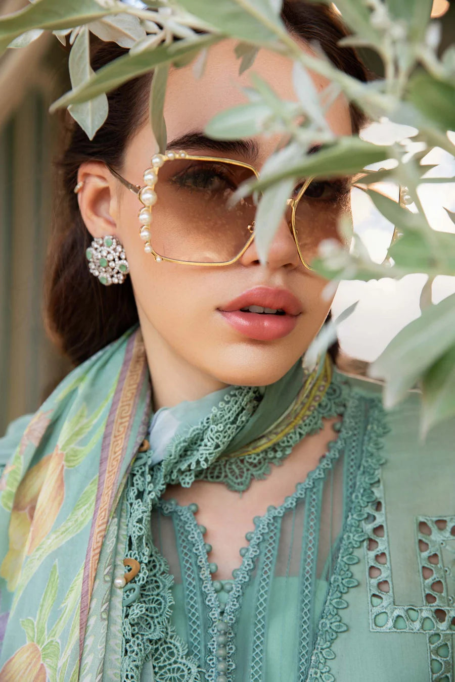 Maria B Mprints spring summer unstitched lawn suits 2025 | 1B
