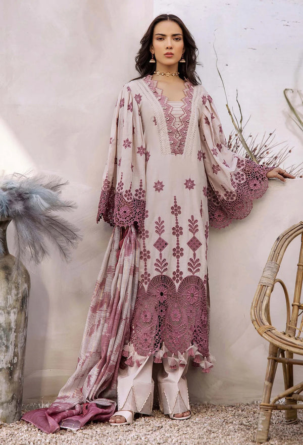Adan’s Libas Lasserkari unstitched lawn suits 2025 - 3902