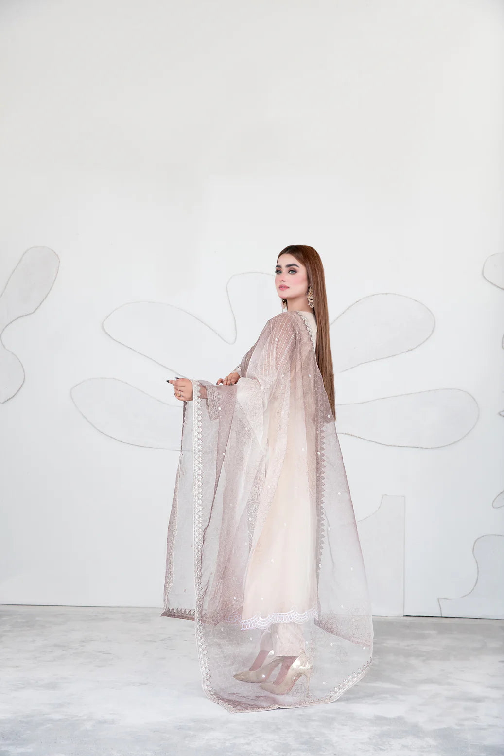Tawakkal Gelareh Semi stitched organza suits 2025 - D-3651