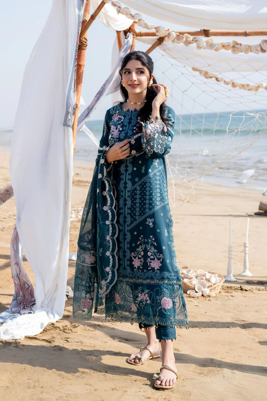 Saagar by aabyaan luxury festive unstitched lawn suits 2025 |Ishana - AS-06