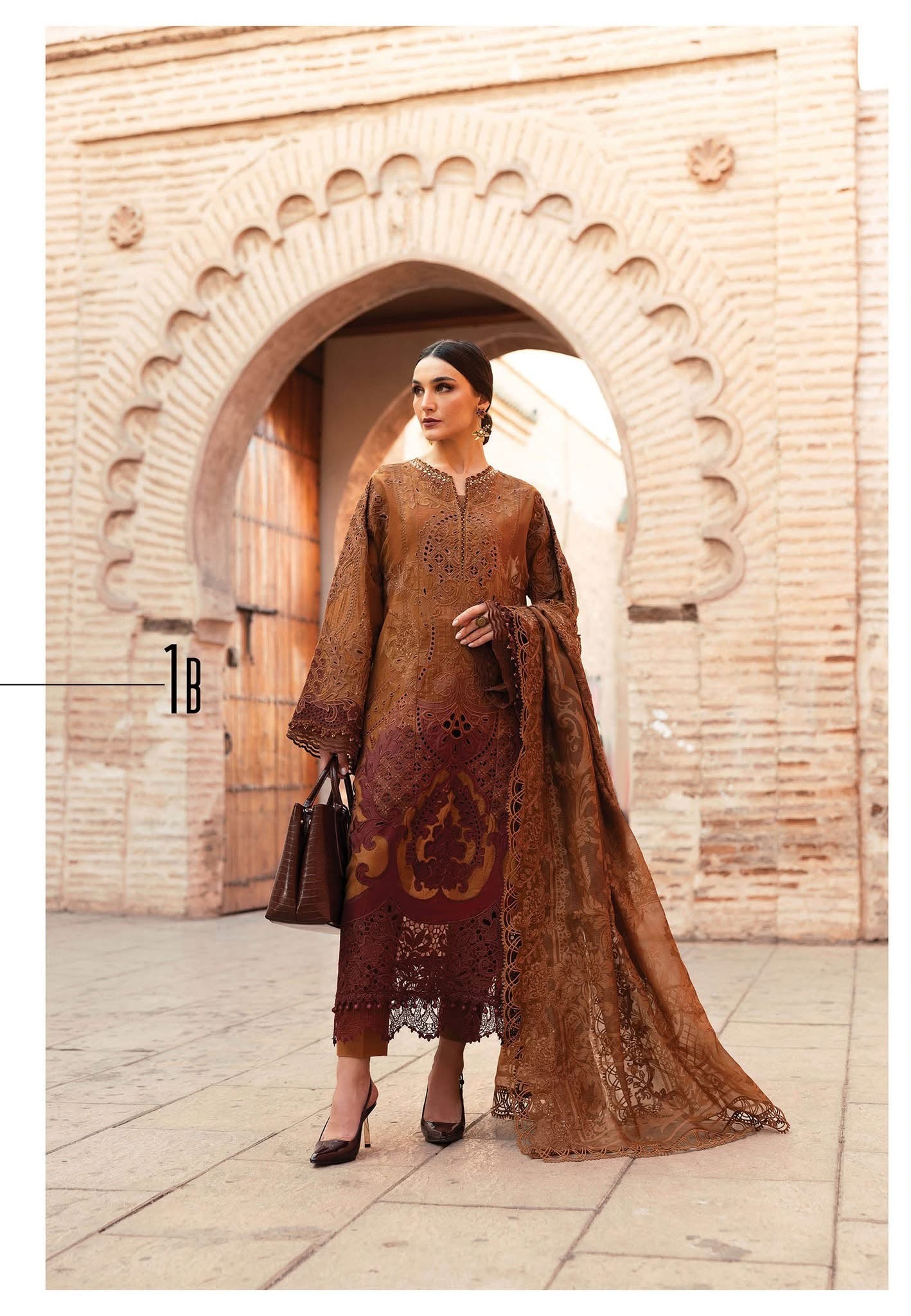 Maria B luxury lawn suits 2025 - 1B