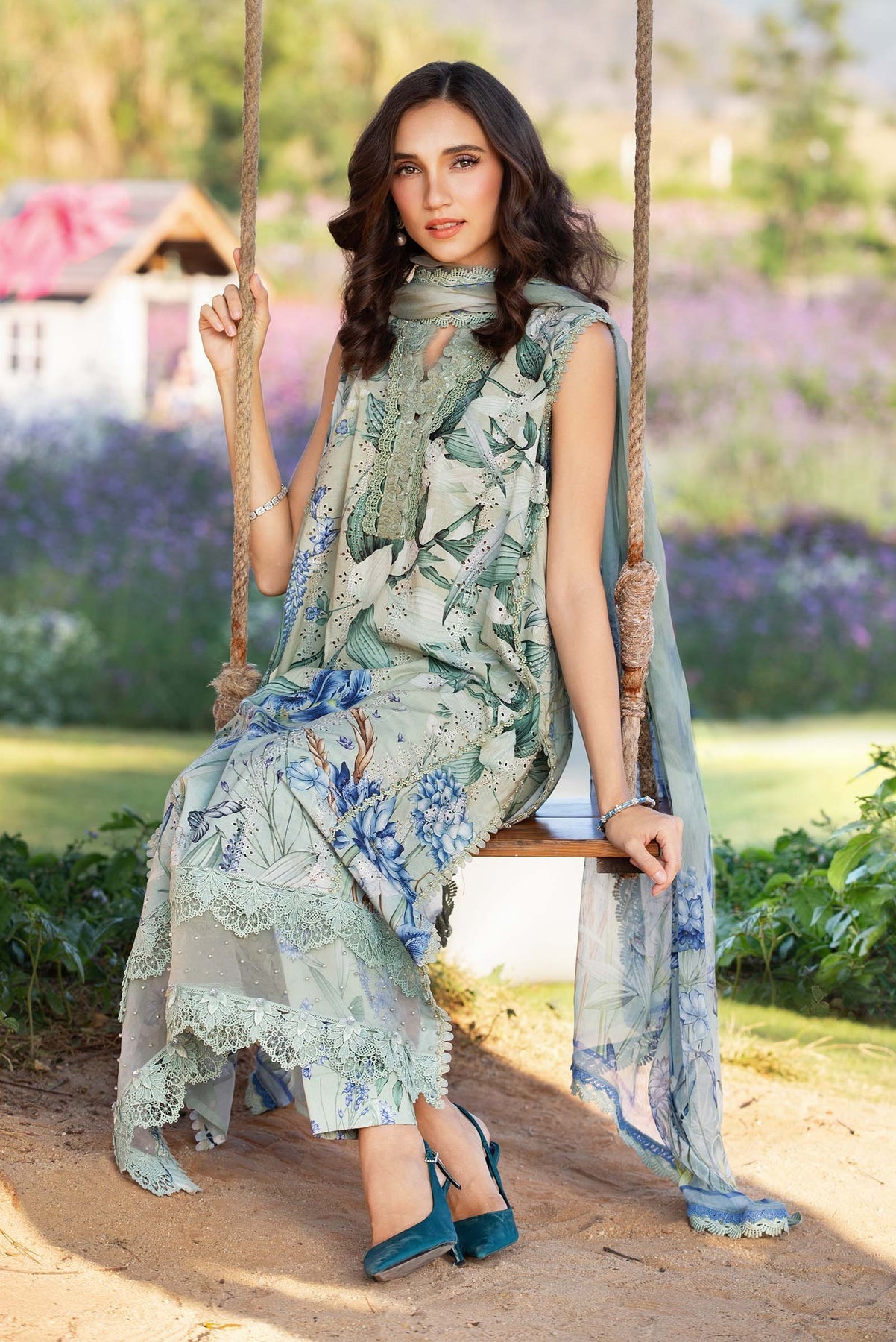 Maria B Mprints spring summer unstitched lawn suits 2025 | 2B