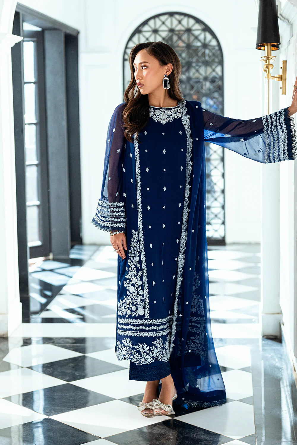 Azure Ensembles Eid Drop 2 luxury embroidered chiffon collection 2025 - Moon Light