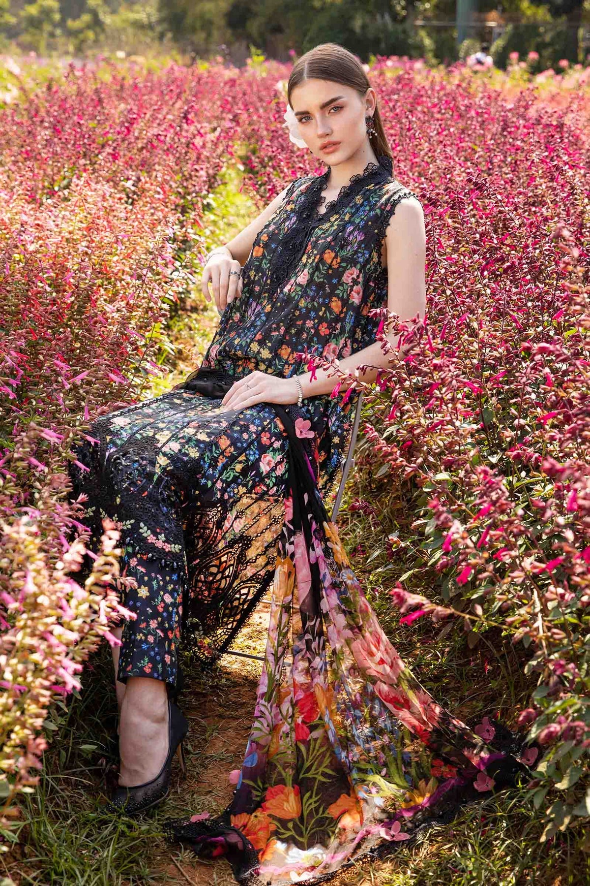 Maria B Mprints spring summer unstitched lawn suits 2025 | 7B