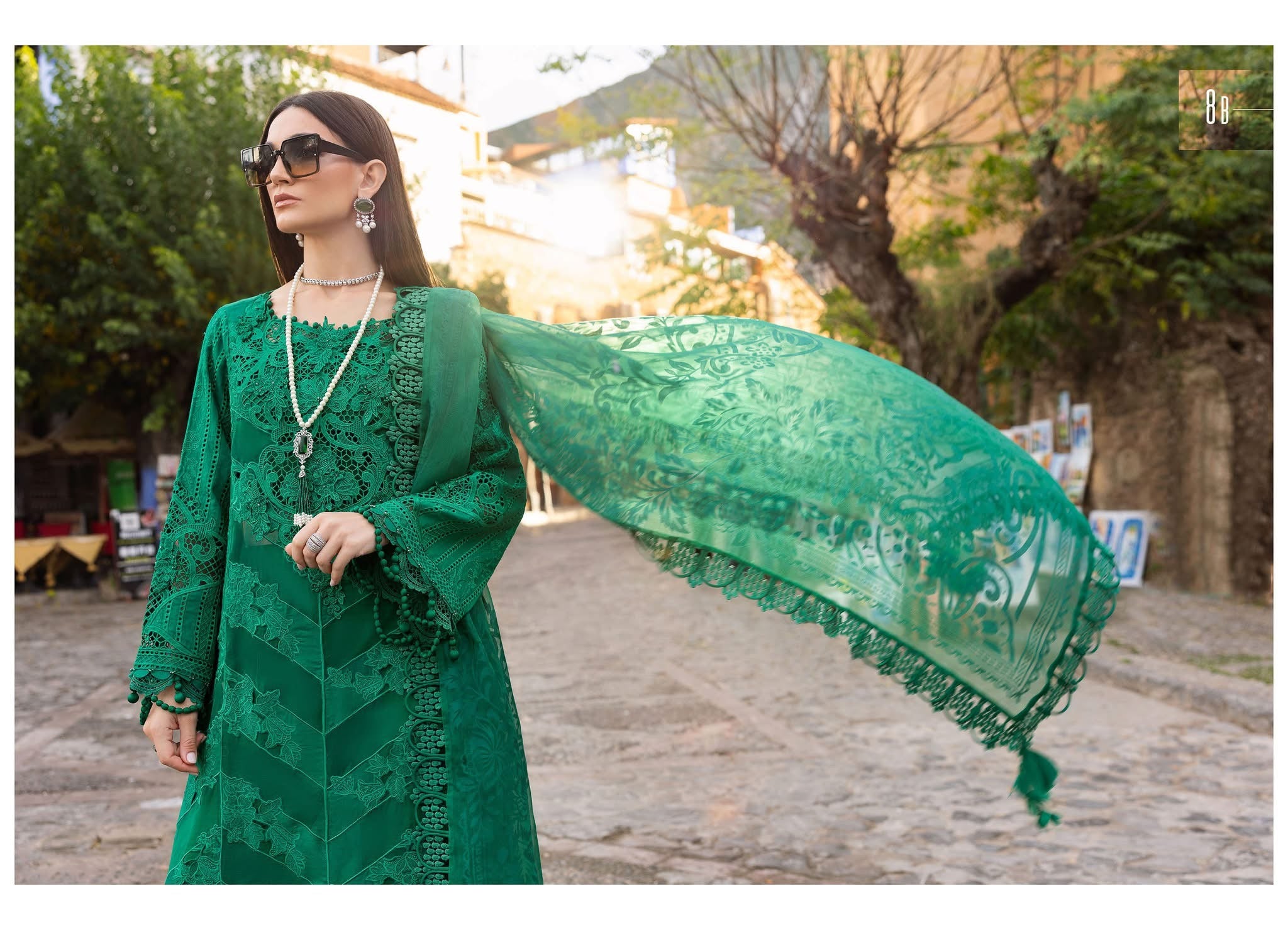 Maria B luxury lawn suits 2025 - 8B