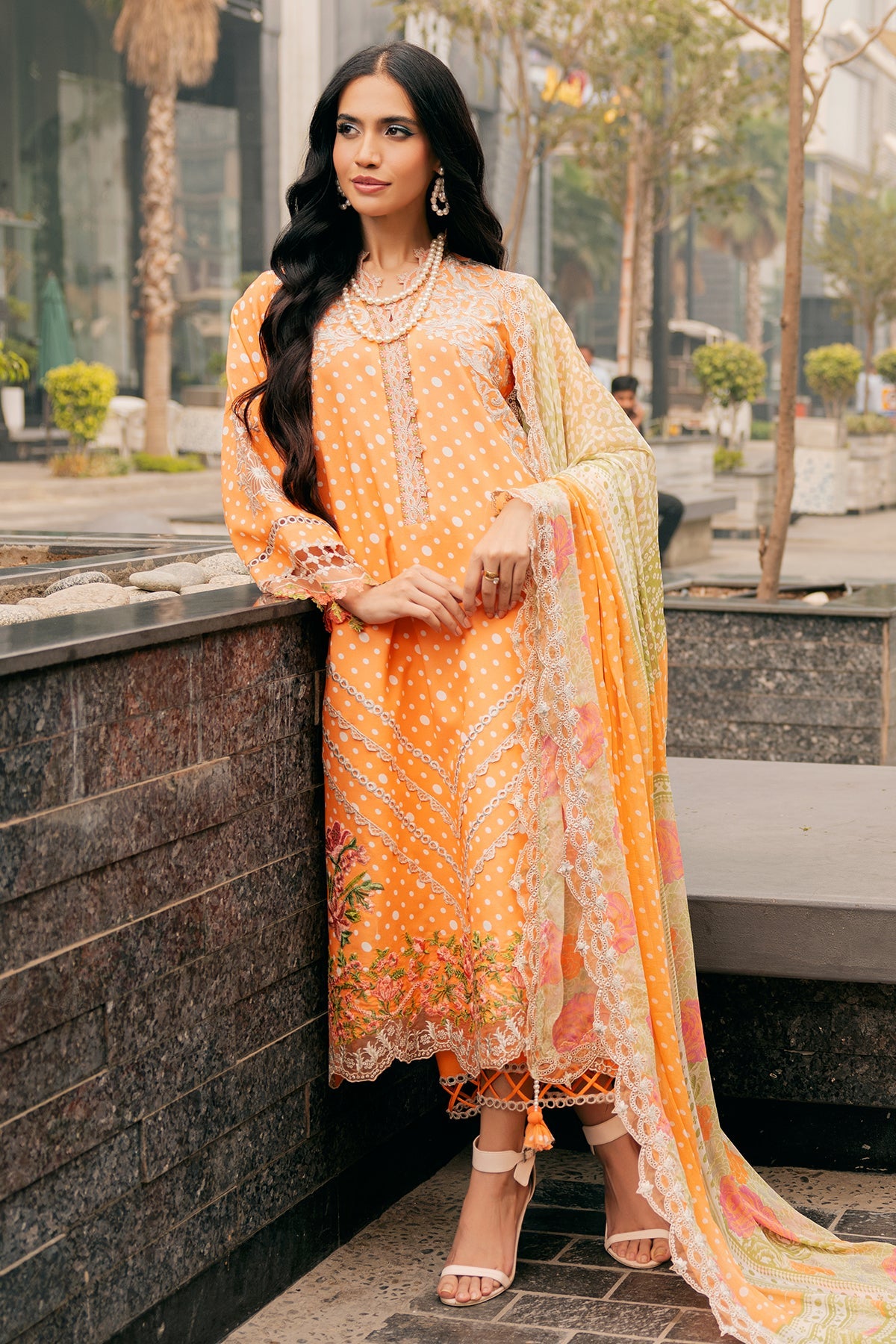 Charizma swissmiss embroidered Swiss voile unstitched lawn suits - CSM5-07