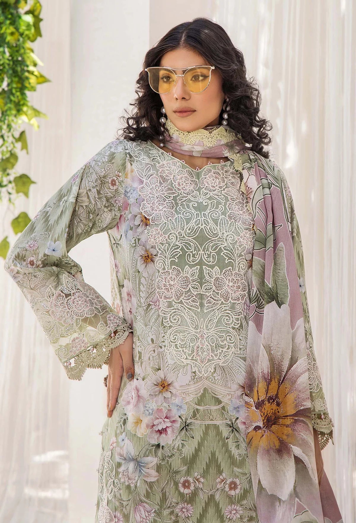Adan libas prints unstitched lawn suits 2025 - 1101