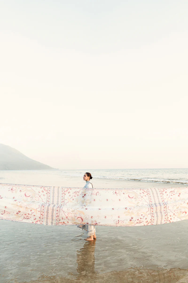 Qalamkar Sahil luxury unstitched lawn suits 2025 - FK-02