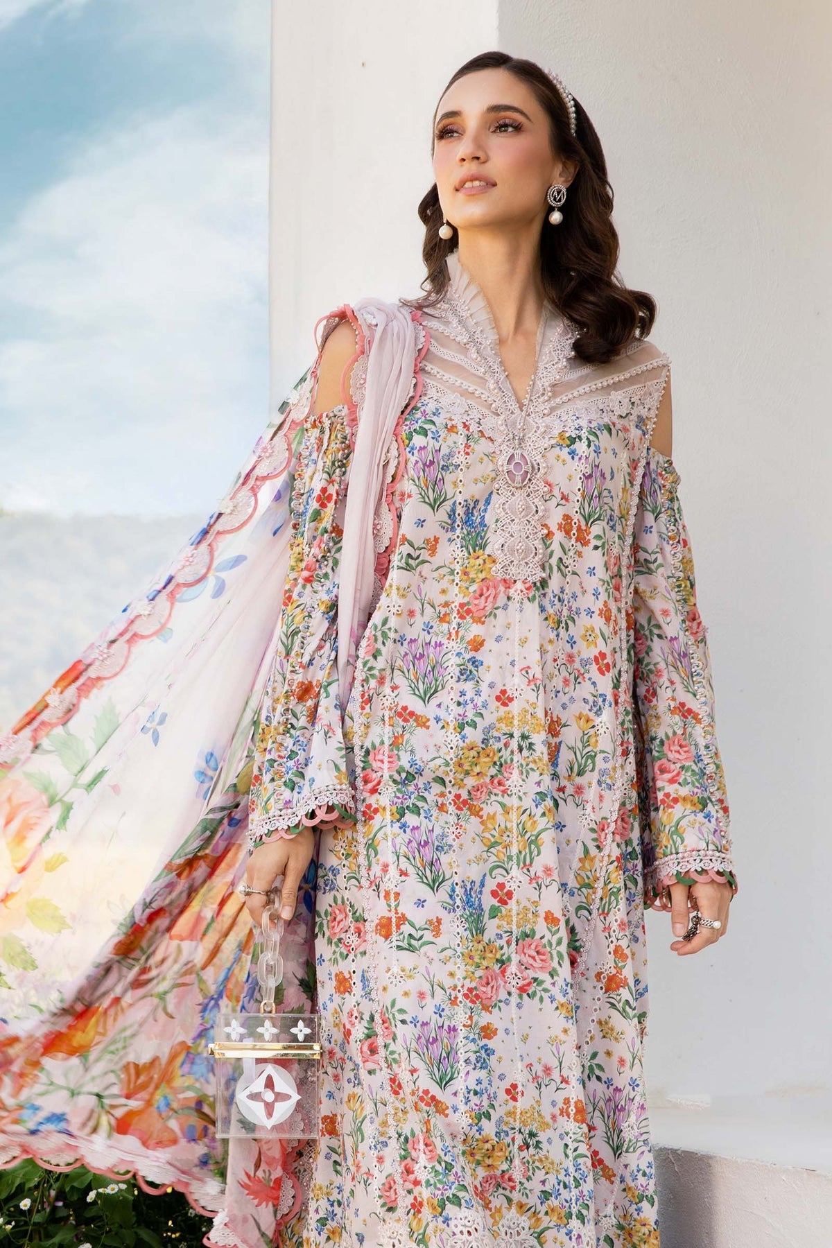 Maria B Mprints spring summer unstitched lawn suits 2025 | 7A