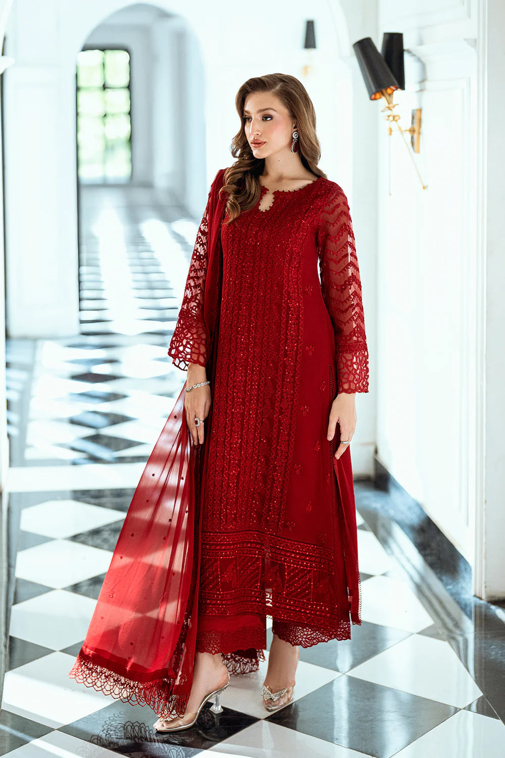 Azure Ensembles Eid Drop 2 luxury embroidered chiffon collection 2025- Ruby Rose