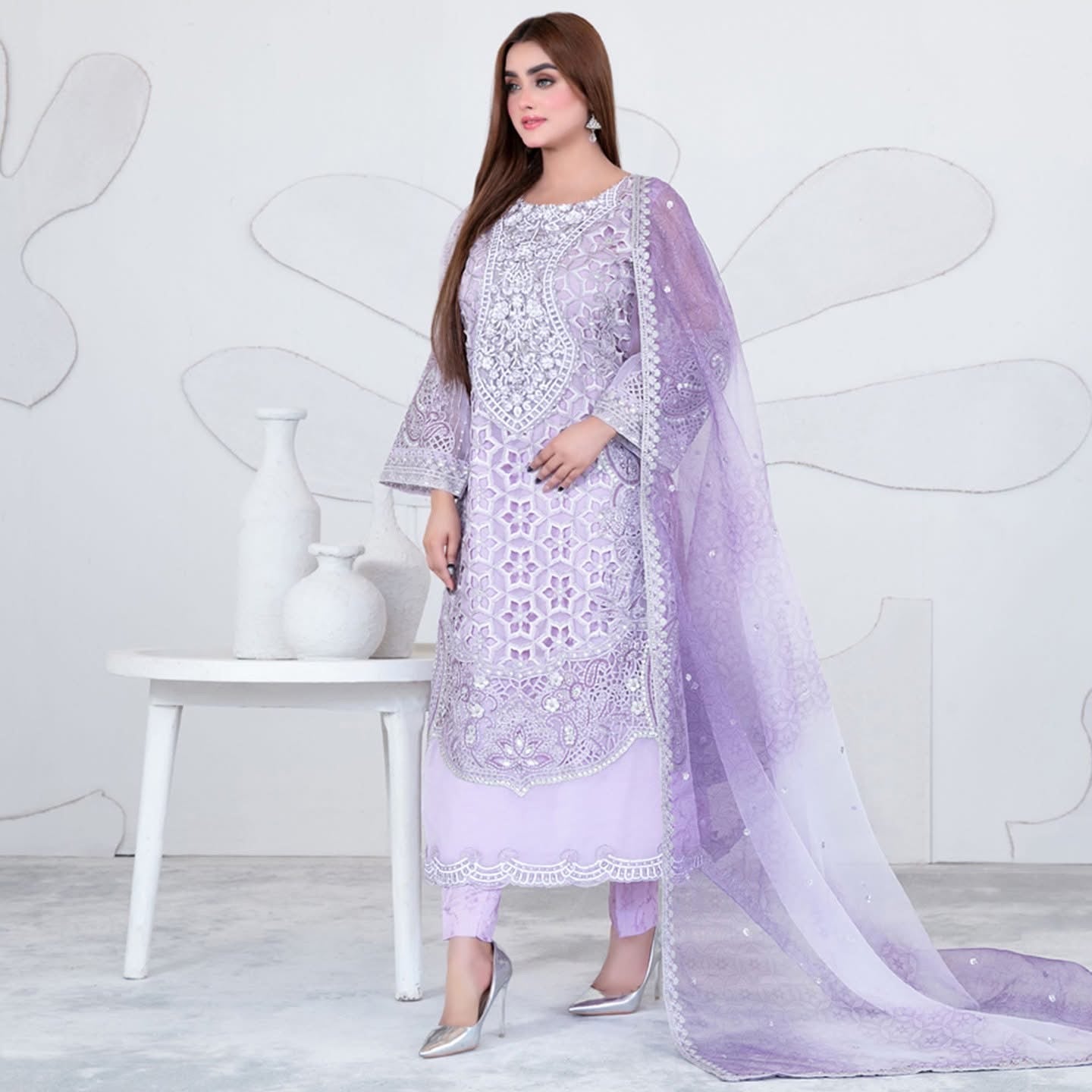 Tawakkal Gelareh Semi stitched organza suits 2025 - D-3654