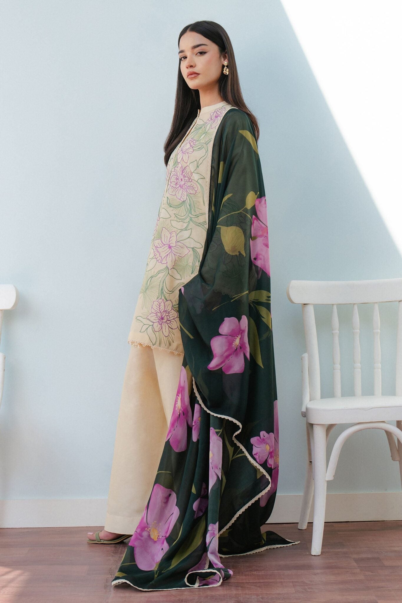 Coco by Zara Shahjahan Embroidered lawn suits 2025 - 1B
