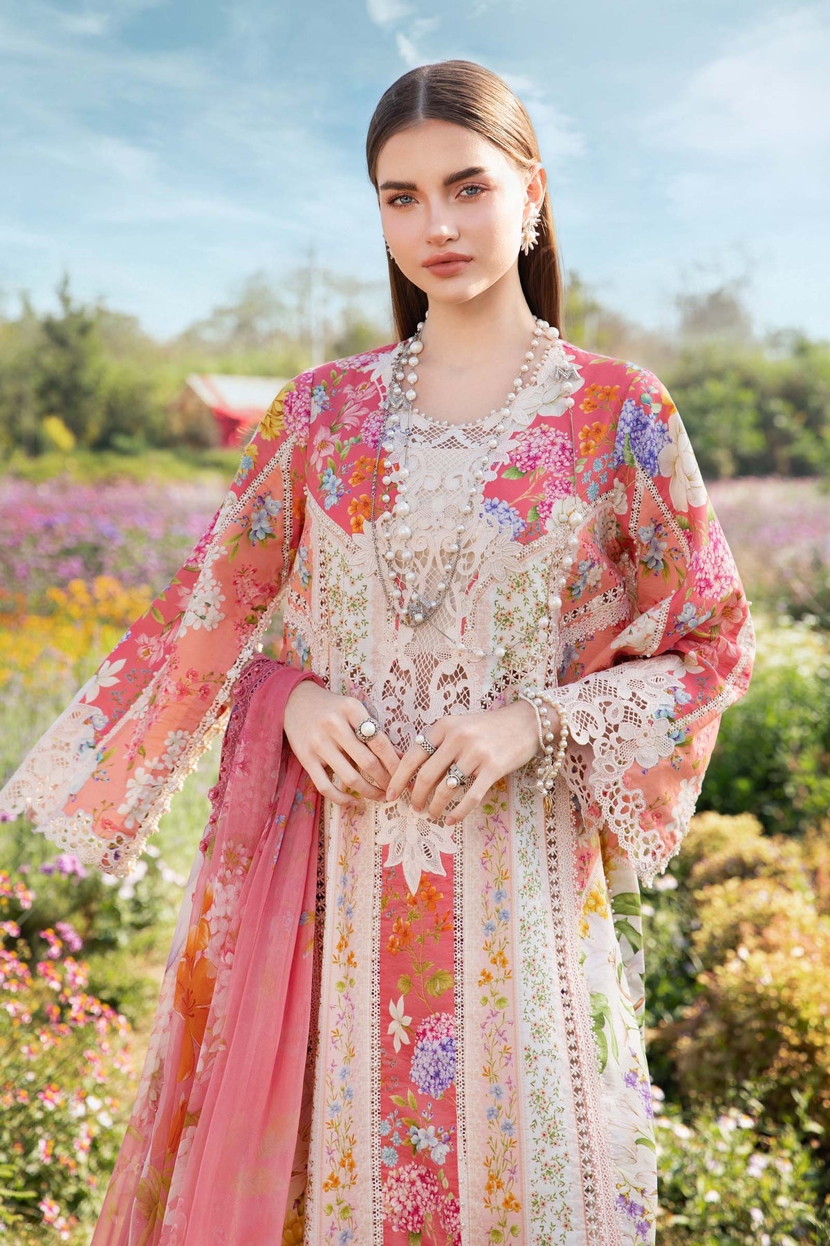 Maria B Mprints spring summer unstitched lawn suits 2025 | 9B