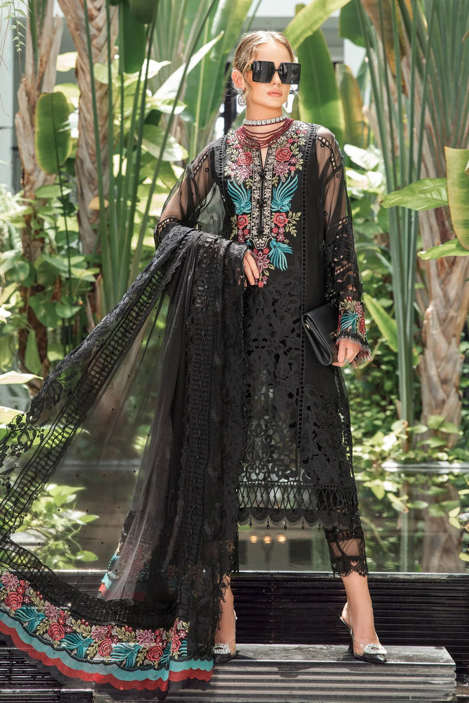 Maria B Luxury Lawn Suits Eid Edition 2023 EL 23 04 Black FashionistAmna