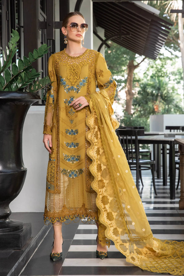 Maria B Luxury Lawn Suits Eid Edition 2023 - EL-23-06-Mustard