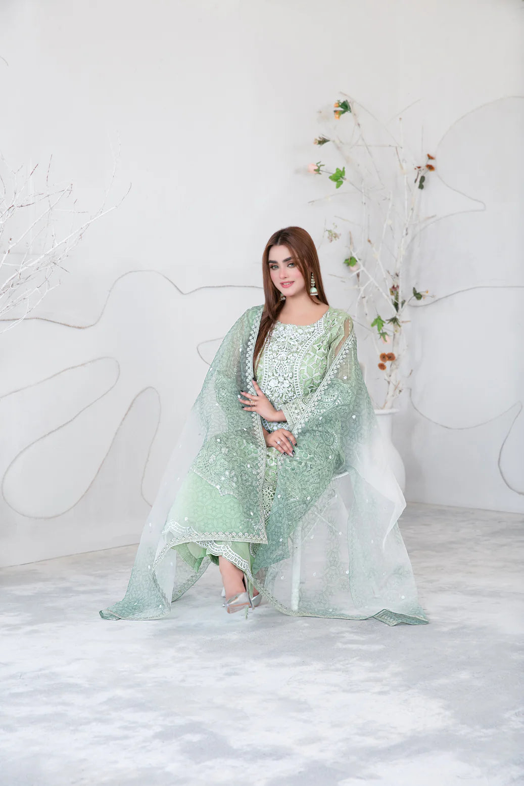 Tawakkal Gelareh Semi stitched organza suits 2025 - D-3653