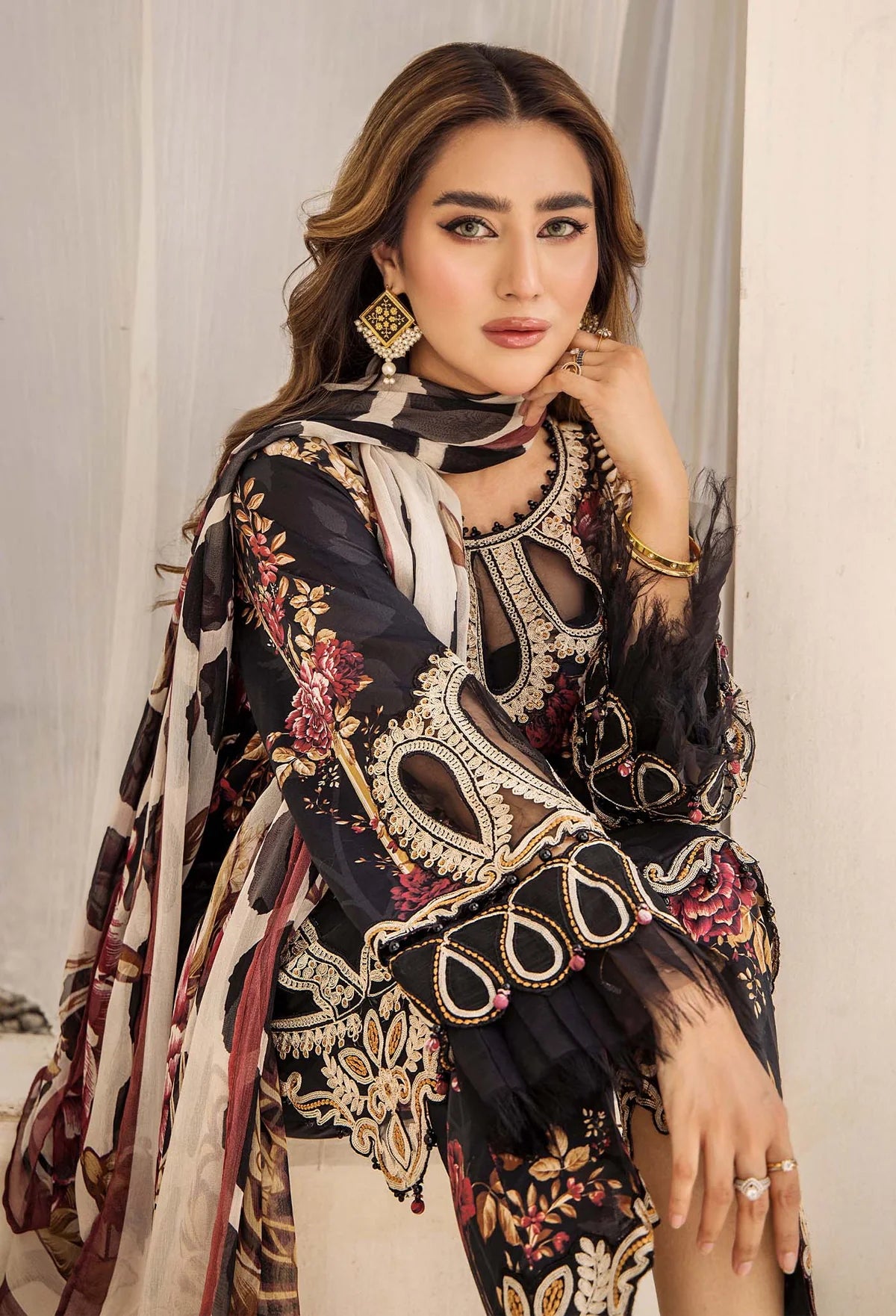 Adan libas prints unstitched lawn suits 2025 - 1103