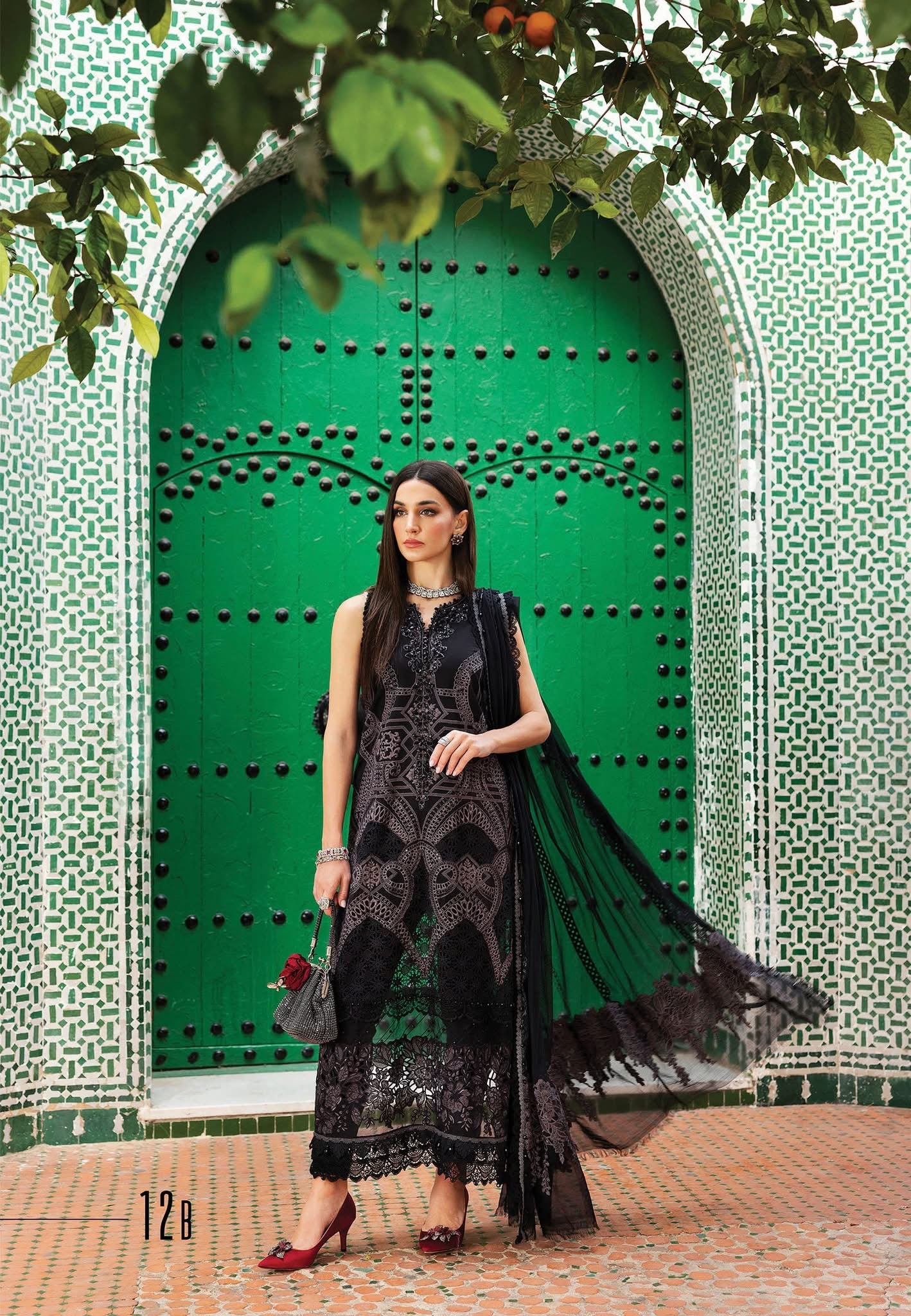 Maria B luxury lawn suits 2025 - 12B