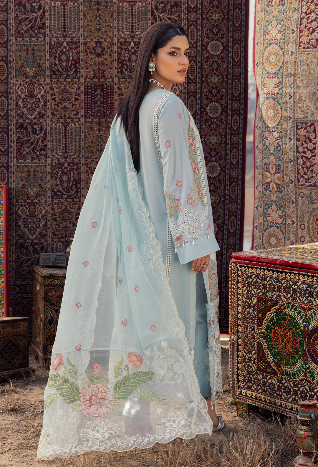 Adan’s Libas Traditional Attire Embroidered lawn collection 2025 - D-10