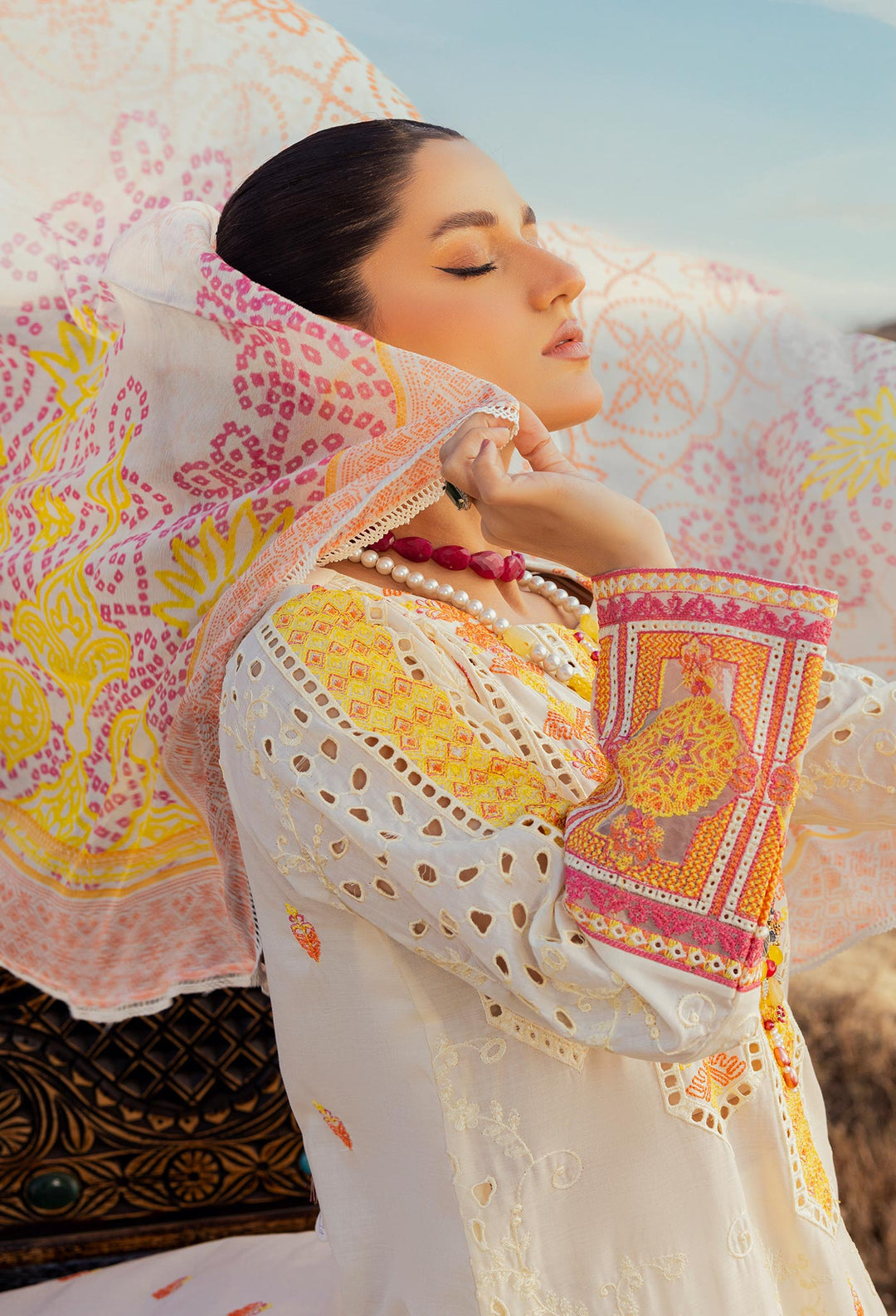 Adan’s Libas Traditional Attire Embroidered lawn collection 2025 - D-09