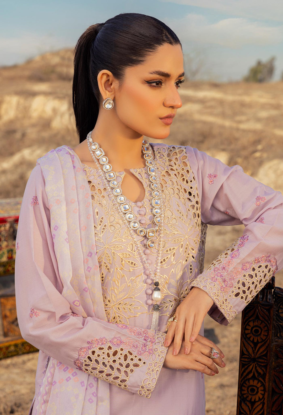 Adan’s Libas Traditional Attire Embroidered lawn collection 2025 - D-04