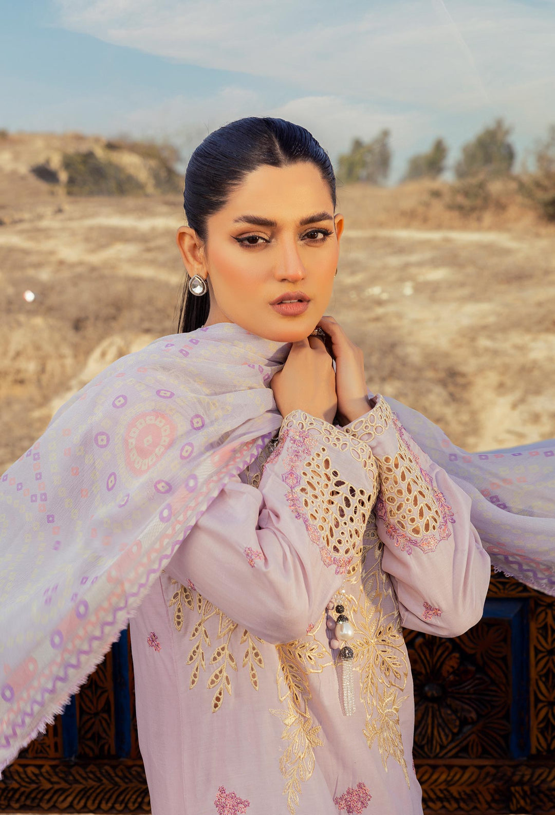 Adan’s Libas Traditional Attire Embroidered lawn collection 2025 - D-04