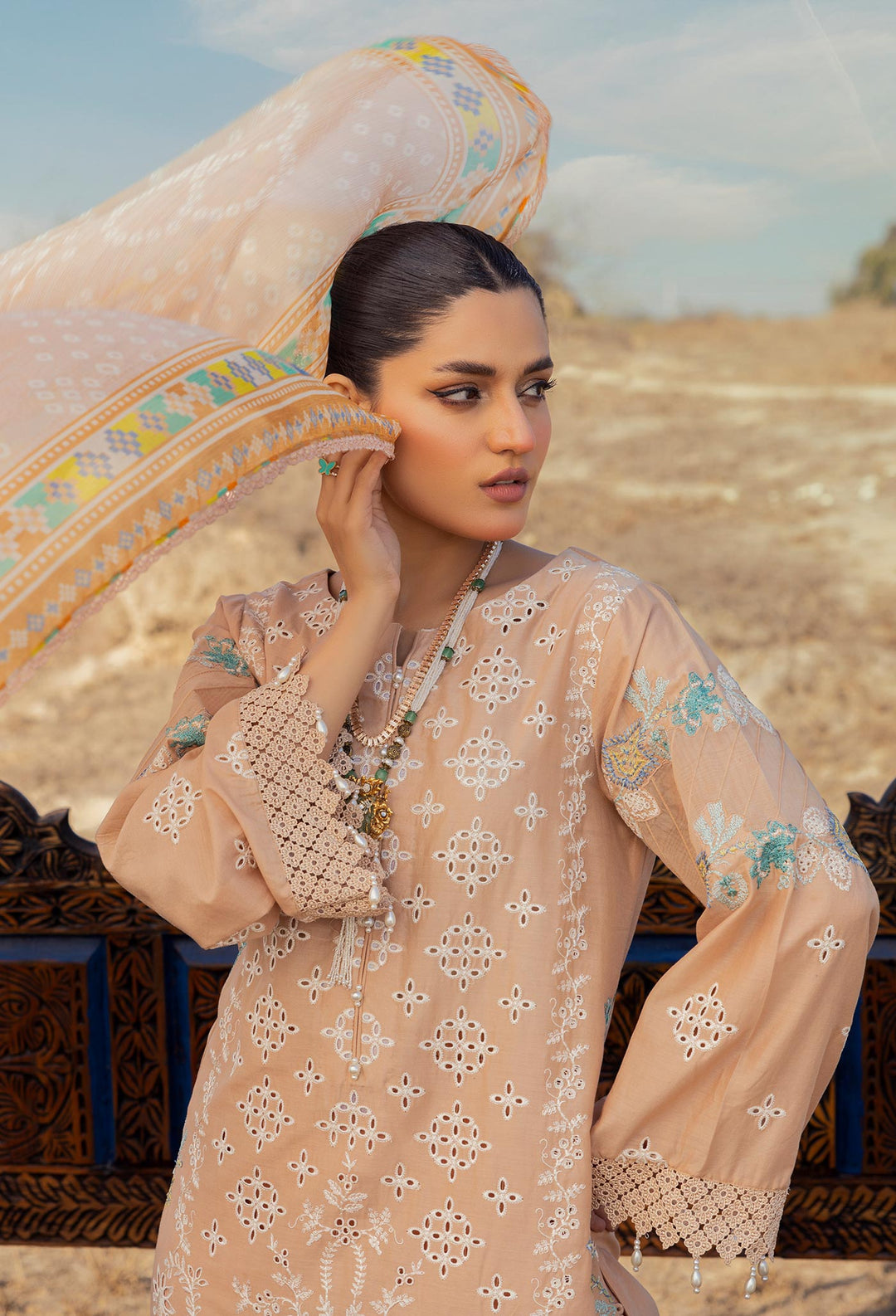 Adan’s Libas Traditional Attire Embroidered lawn collection 2025 - D-03