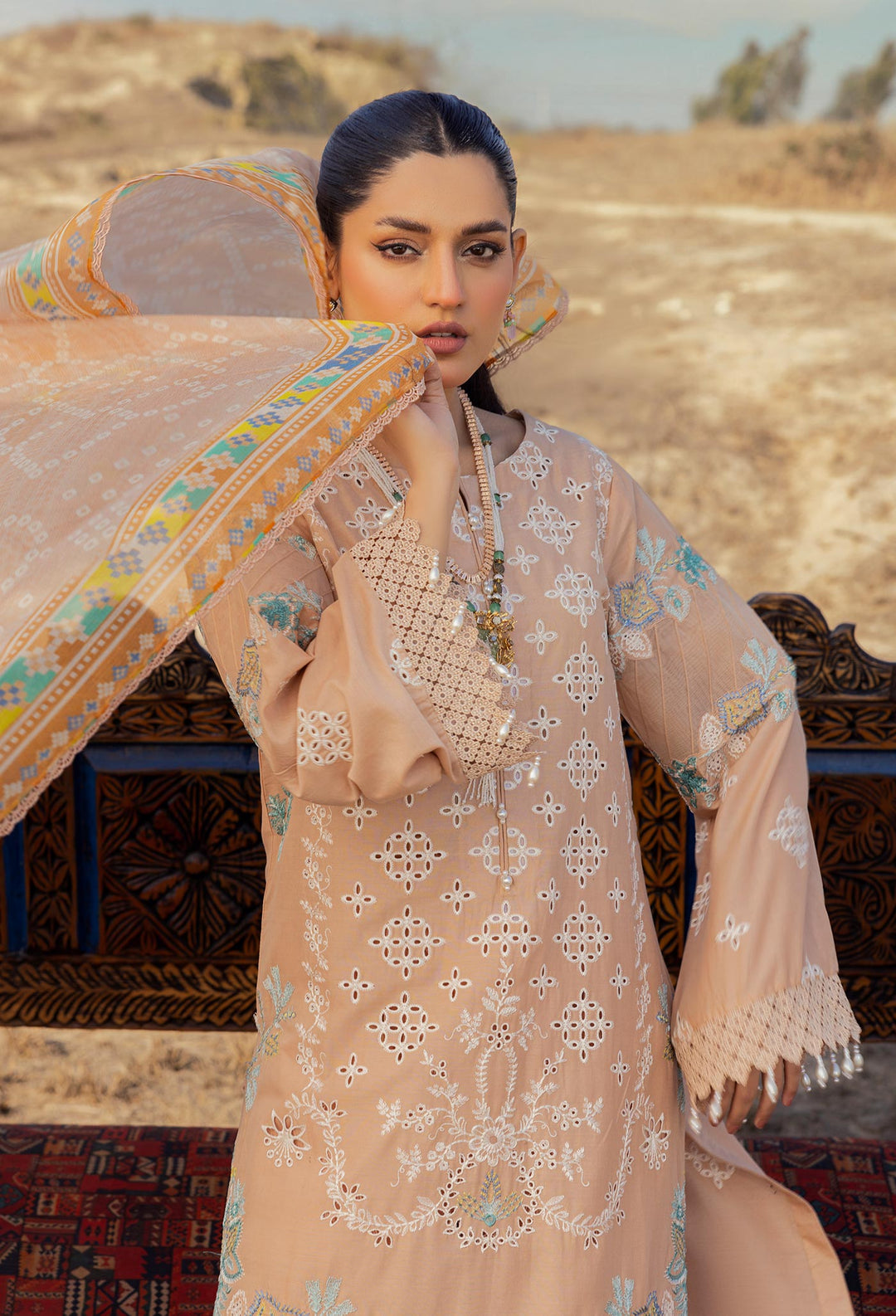 Adan’s Libas Traditional Attire Embroidered lawn collection 2025 - D-03