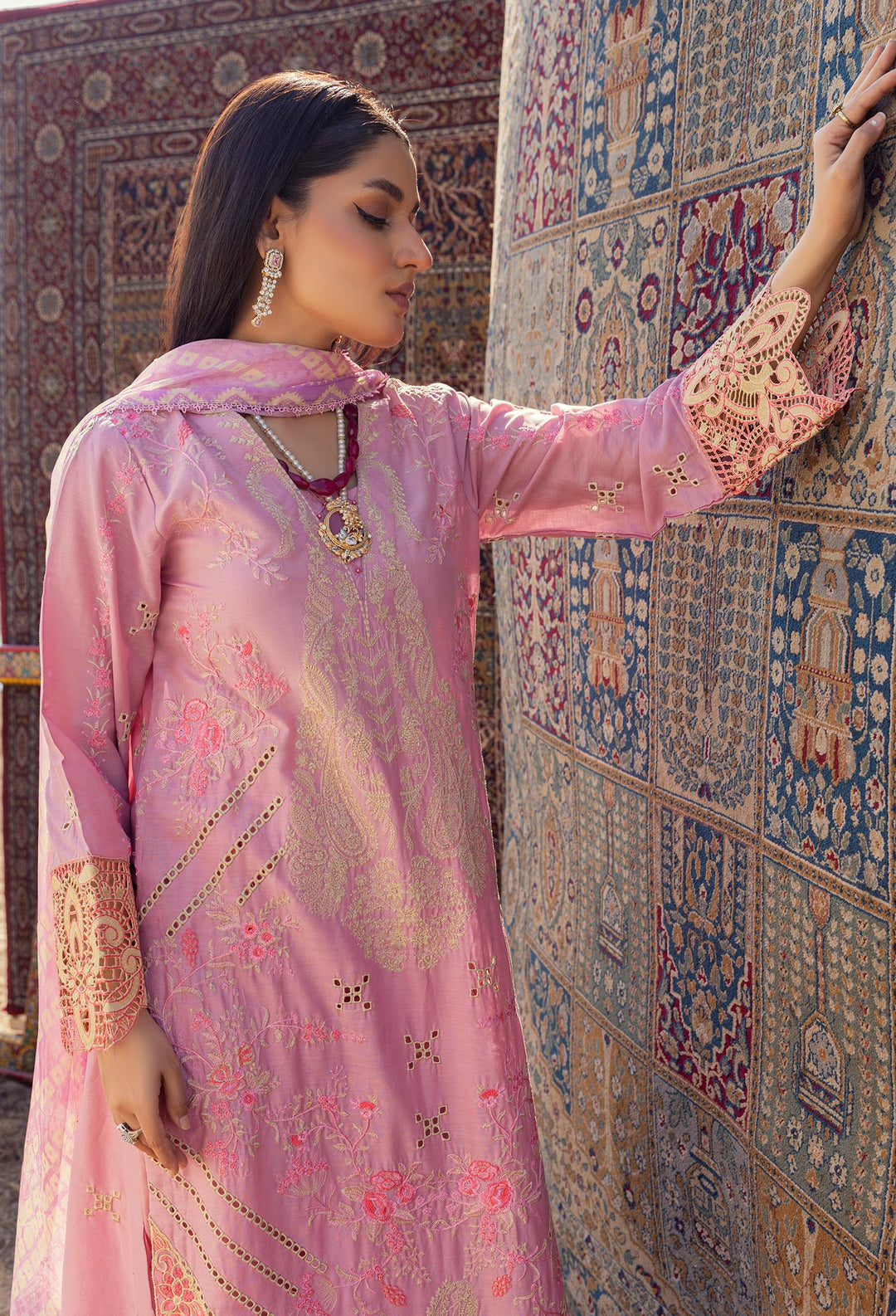 Adan’s Libas Traditional Attire Embroidered lawn collection 2025 - D-02