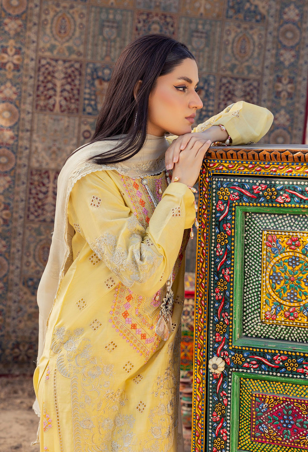 Adan’s Libas Traditional Attire Embroidered lawn collection 2025 - D-01