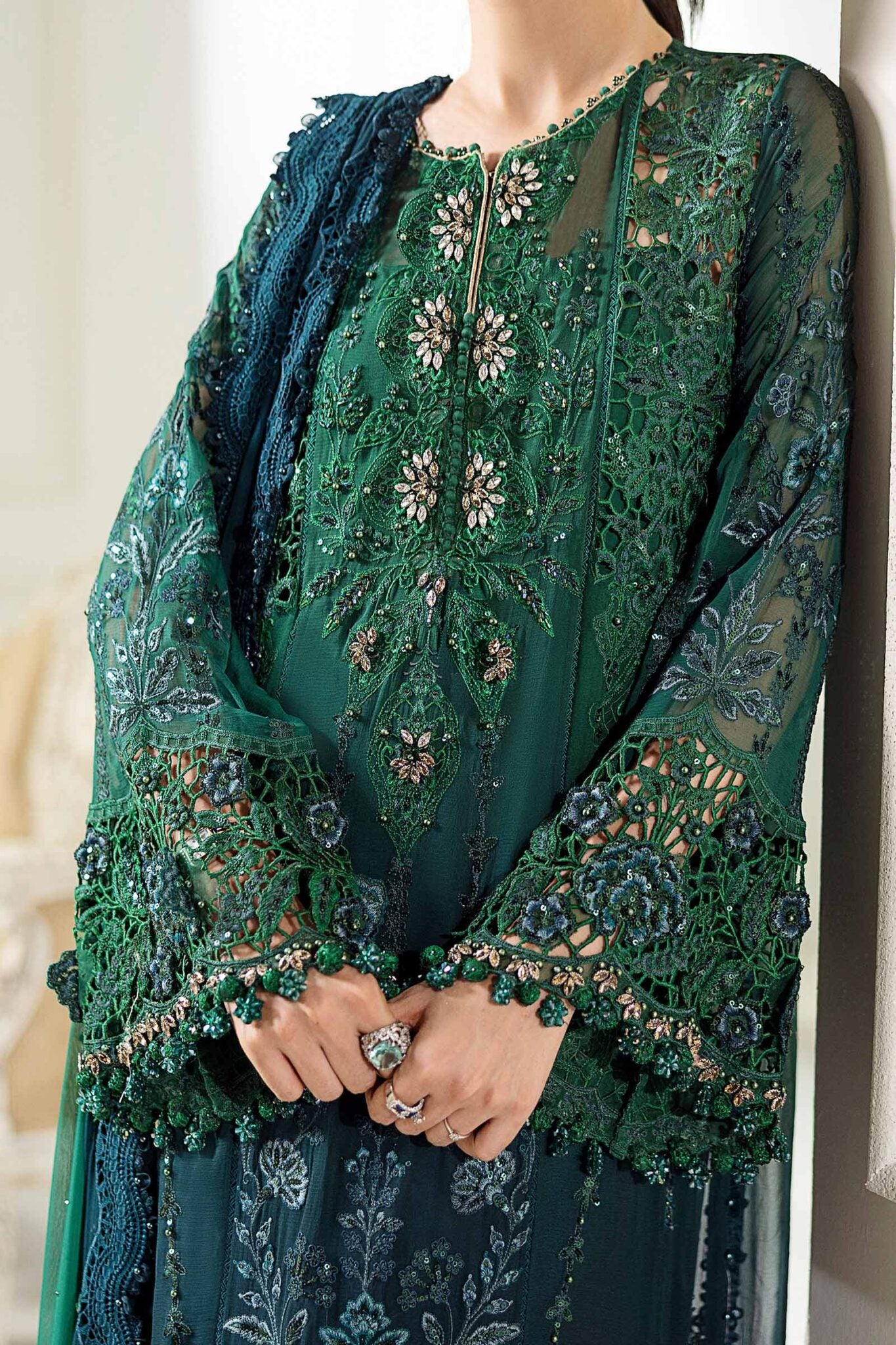 Maria B Chiffons Unstitched Wedding Wear Suits 2025 | D - 106