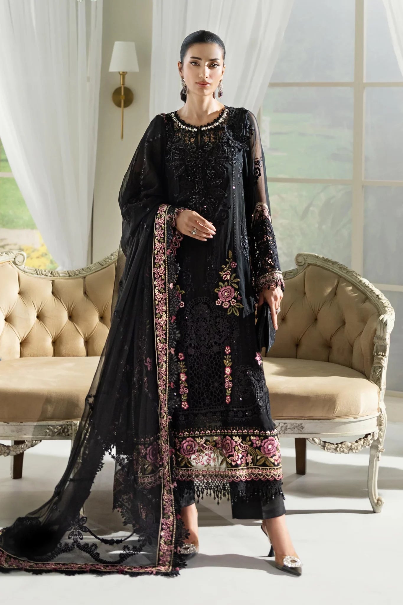 Maria B Chiffons Unstitched Wedding Wear Suits 2025 | D - 104