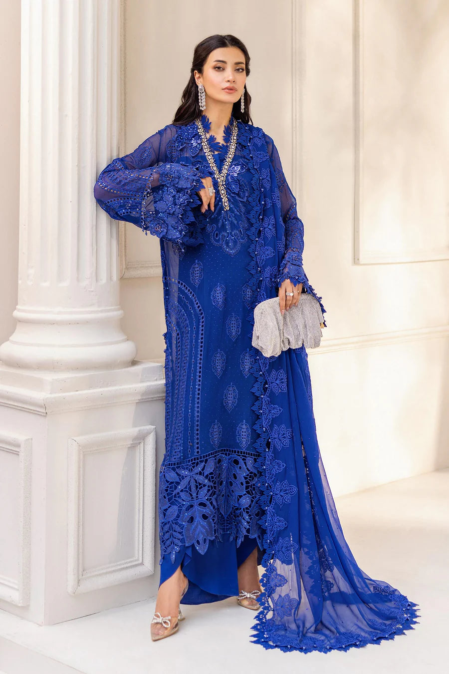 Maria B Chiffons Unstitched Wedding Wear Suits 2025 | D - 103