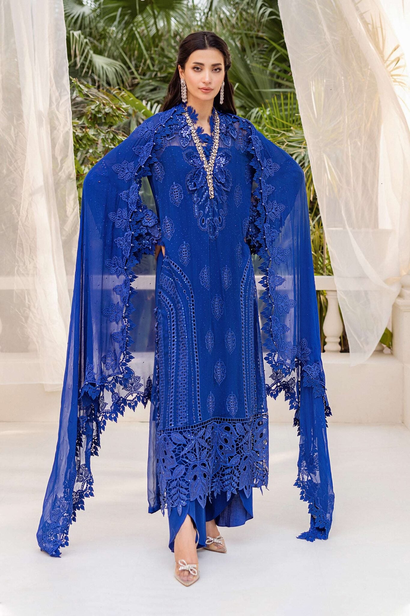 Maria B Chiffons Unstitched Wedding Wear Suits 2025 | D - 103