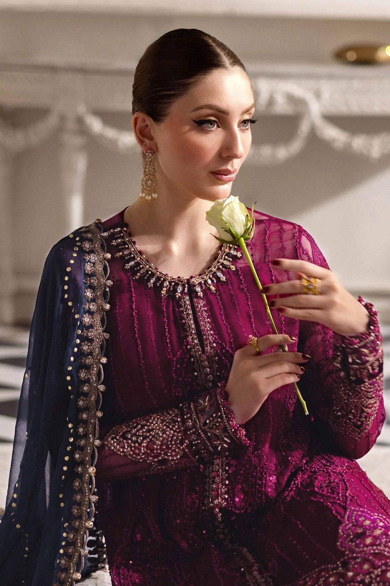 Maria B Chiffons Unstitched Wedding Wear Suits 2025 | D - 102