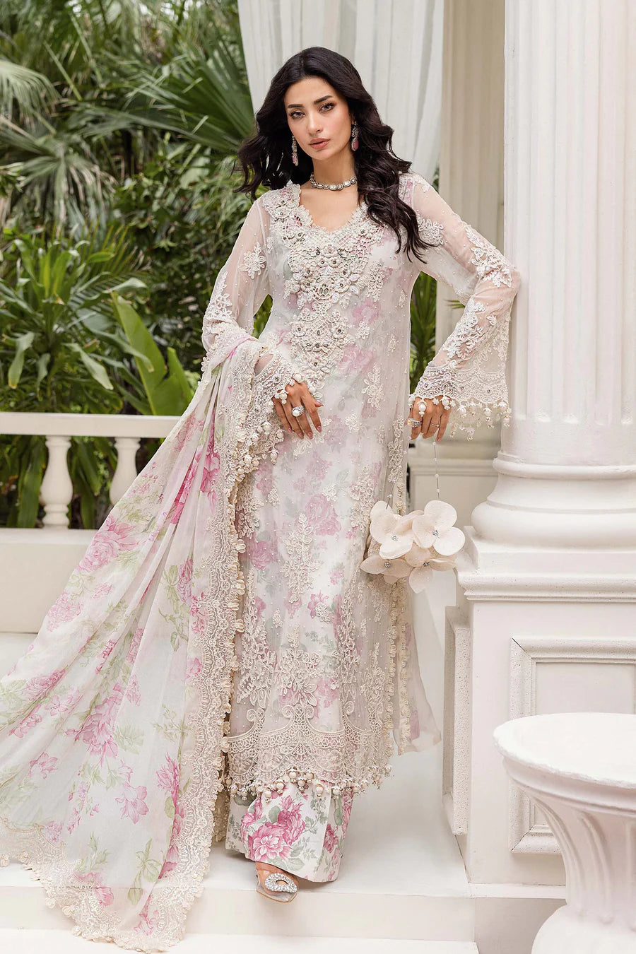 Maria B Chiffons Unstitched Wedding Wear Suits 2025 | D - 101