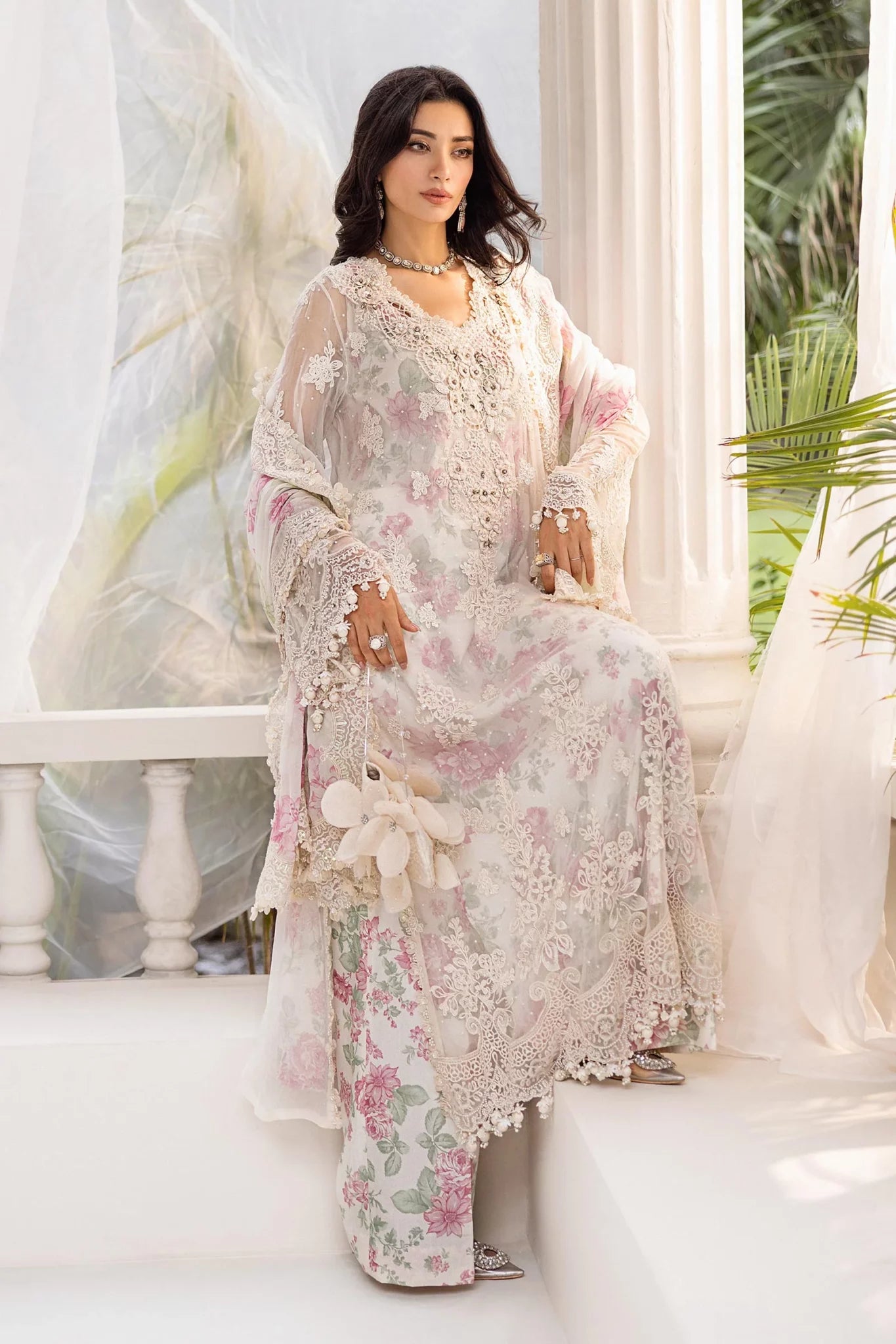 Maria B Chiffons Unstitched Wedding Wear Suits 2025 | D - 101
