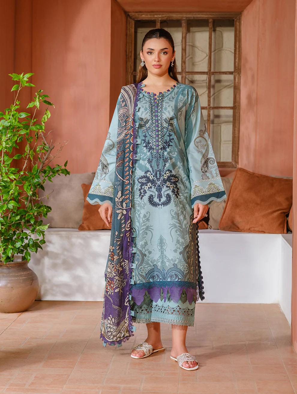 Jade Urbane Embroidered Cambric Lawn Collection 2025 - 20893 A