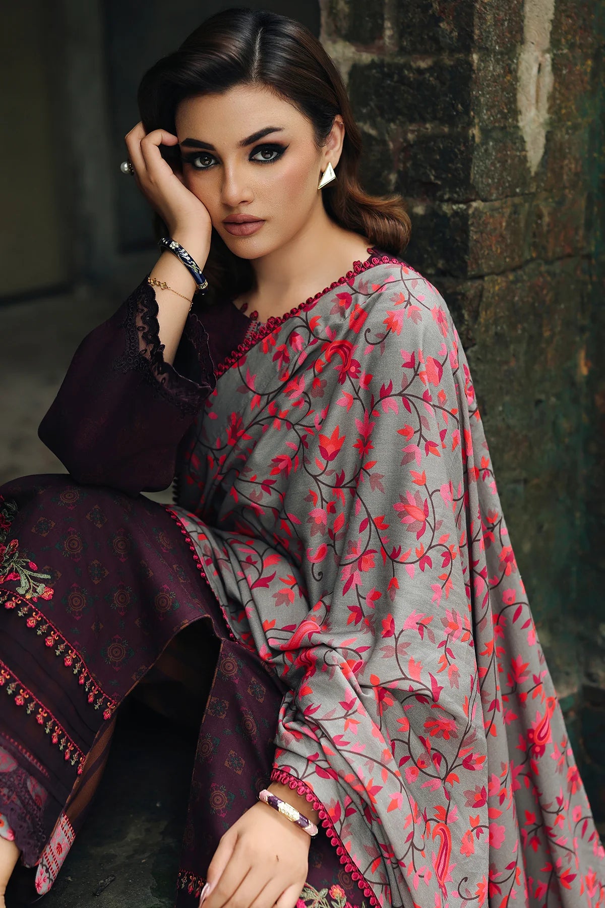 Charizma Combination Embroidered Linen Collection 2025 - CC25 - 17