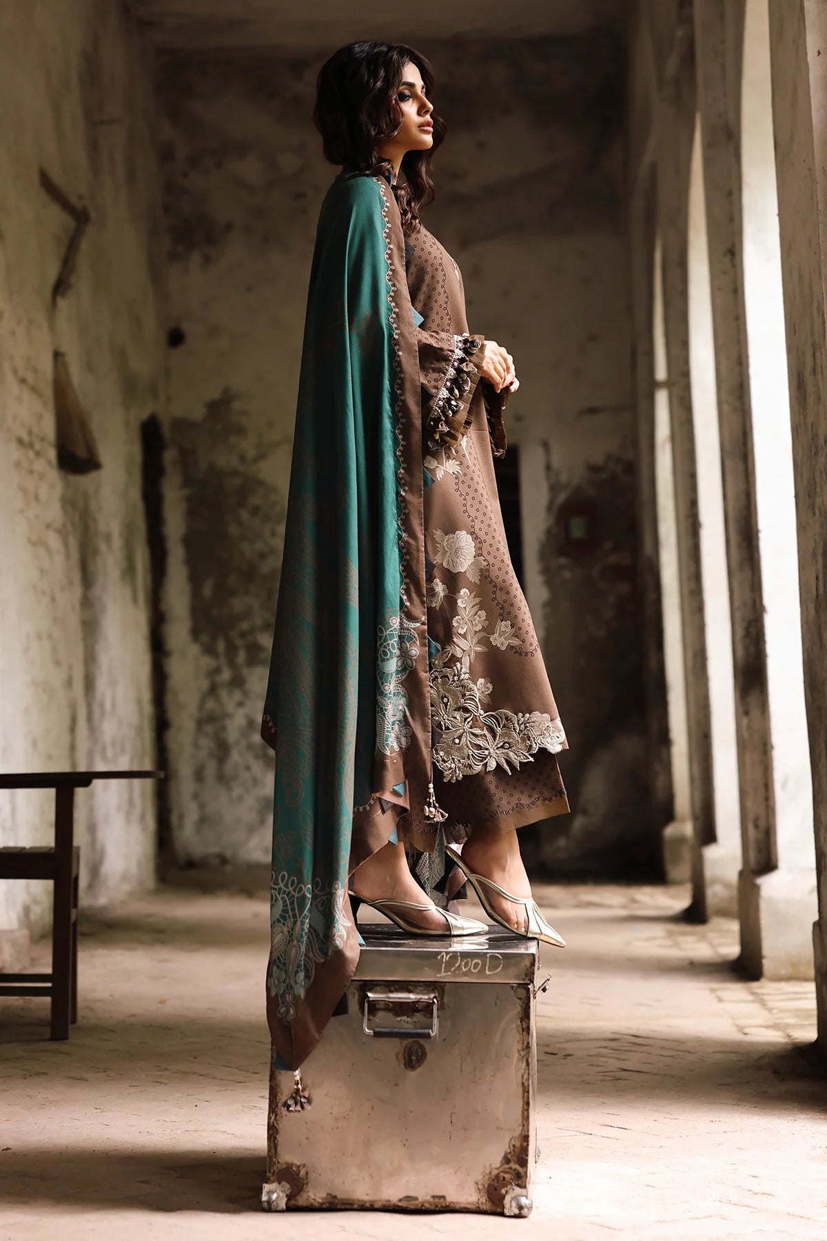 Charizma Combination Embroidered Linen Collection 2025 - CC25 - 16