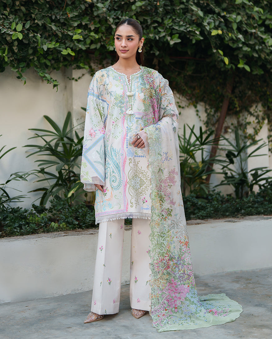 Roheenaz Whispered Florals Lawn Collection 2026 - Soft Bloom