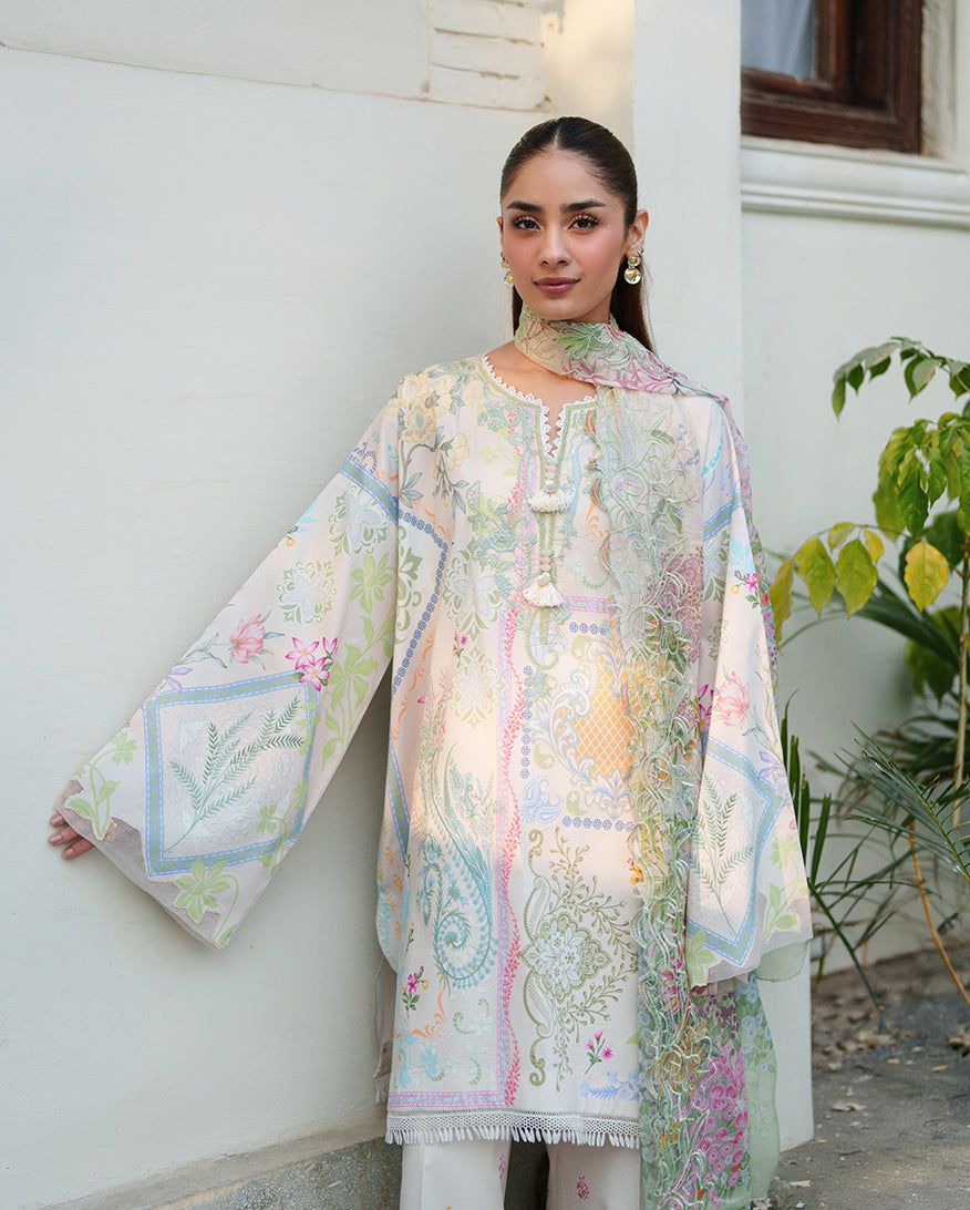 Roheenaz Whispered Florals Lawn Collection 2026 - Soft Bloom