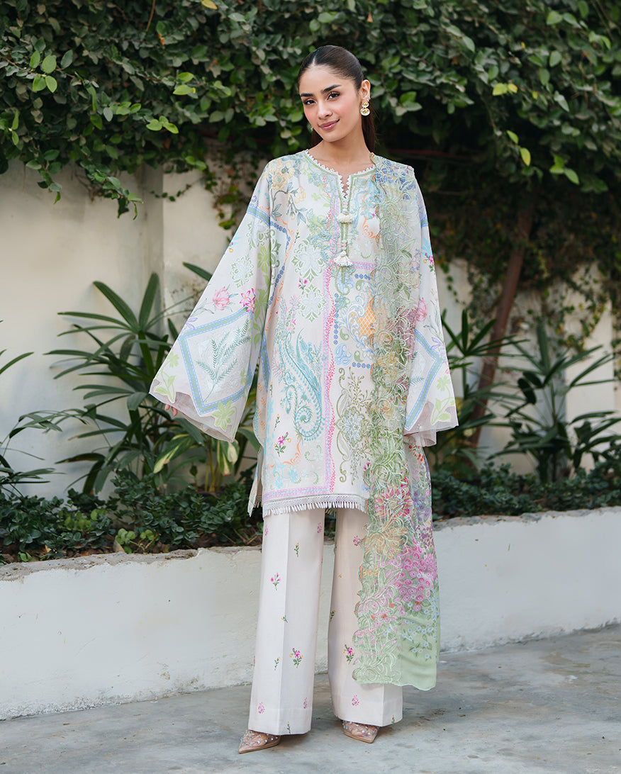 Roheenaz Whispered Florals Lawn Collection 2026 - Soft Bloom