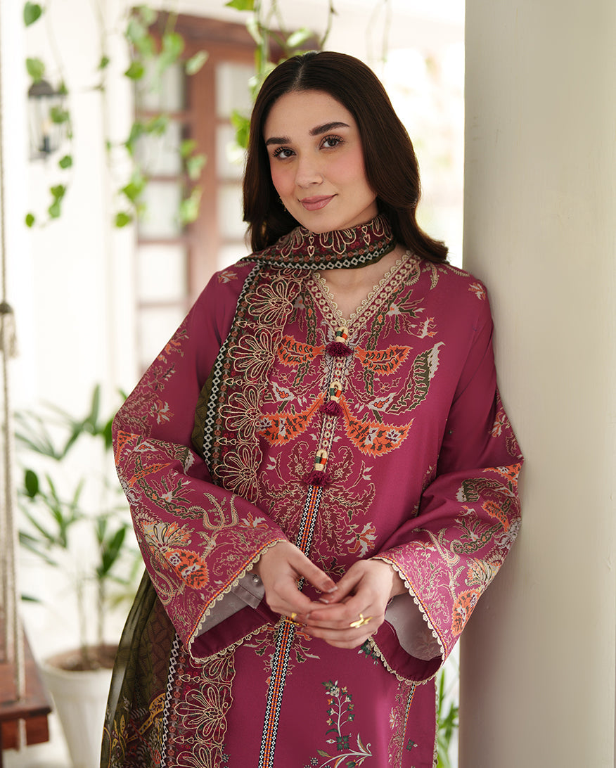 Roheenaz Whispered Florals Lawn Collection 2026 - Floral Garden