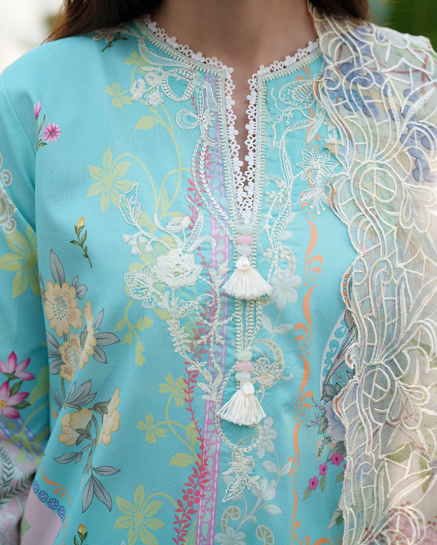 Roheenaz Whispered Florals Lawn Collection 2026 - Petal Hush