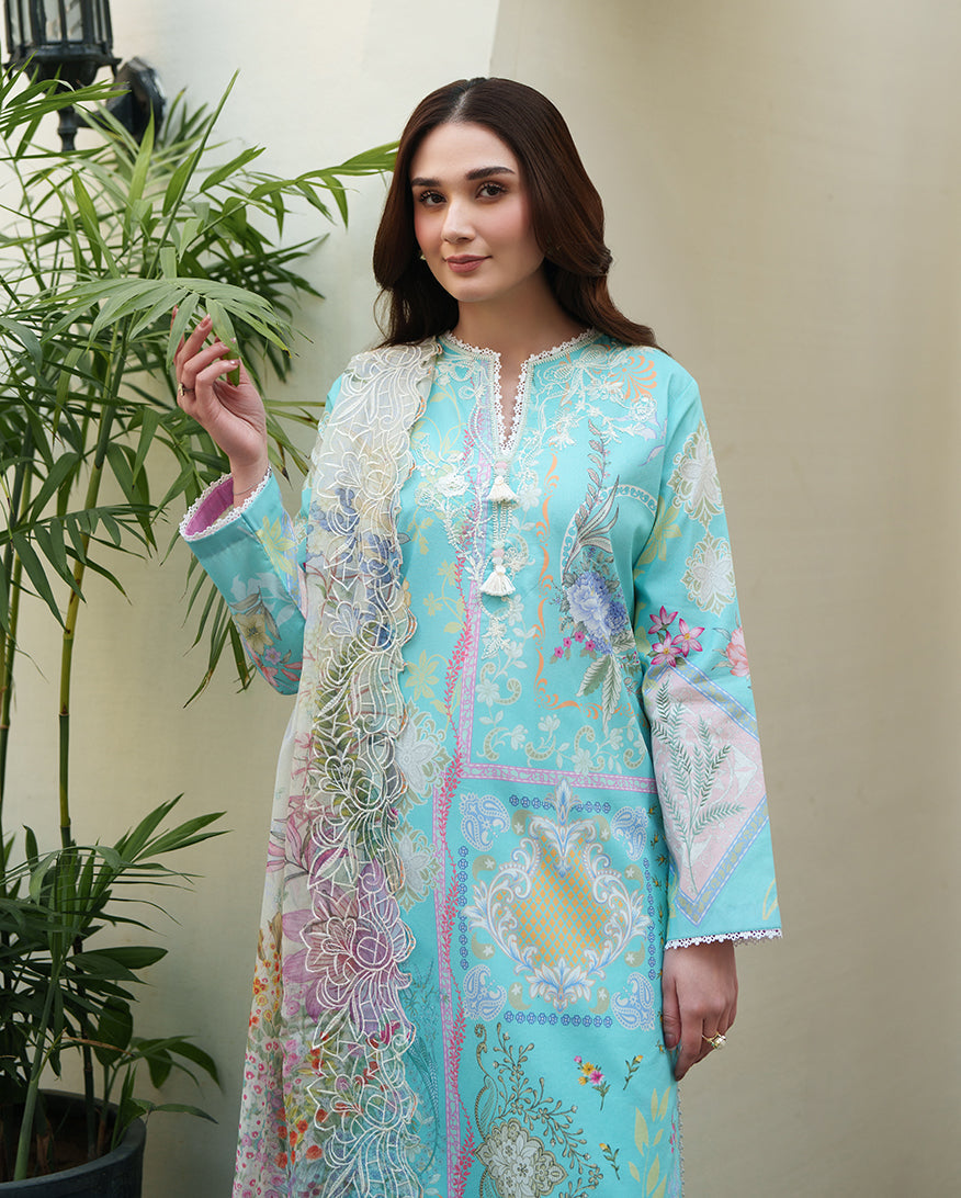 Roheenaz Whispered Florals Lawn Collection 2026 - Petal Hush