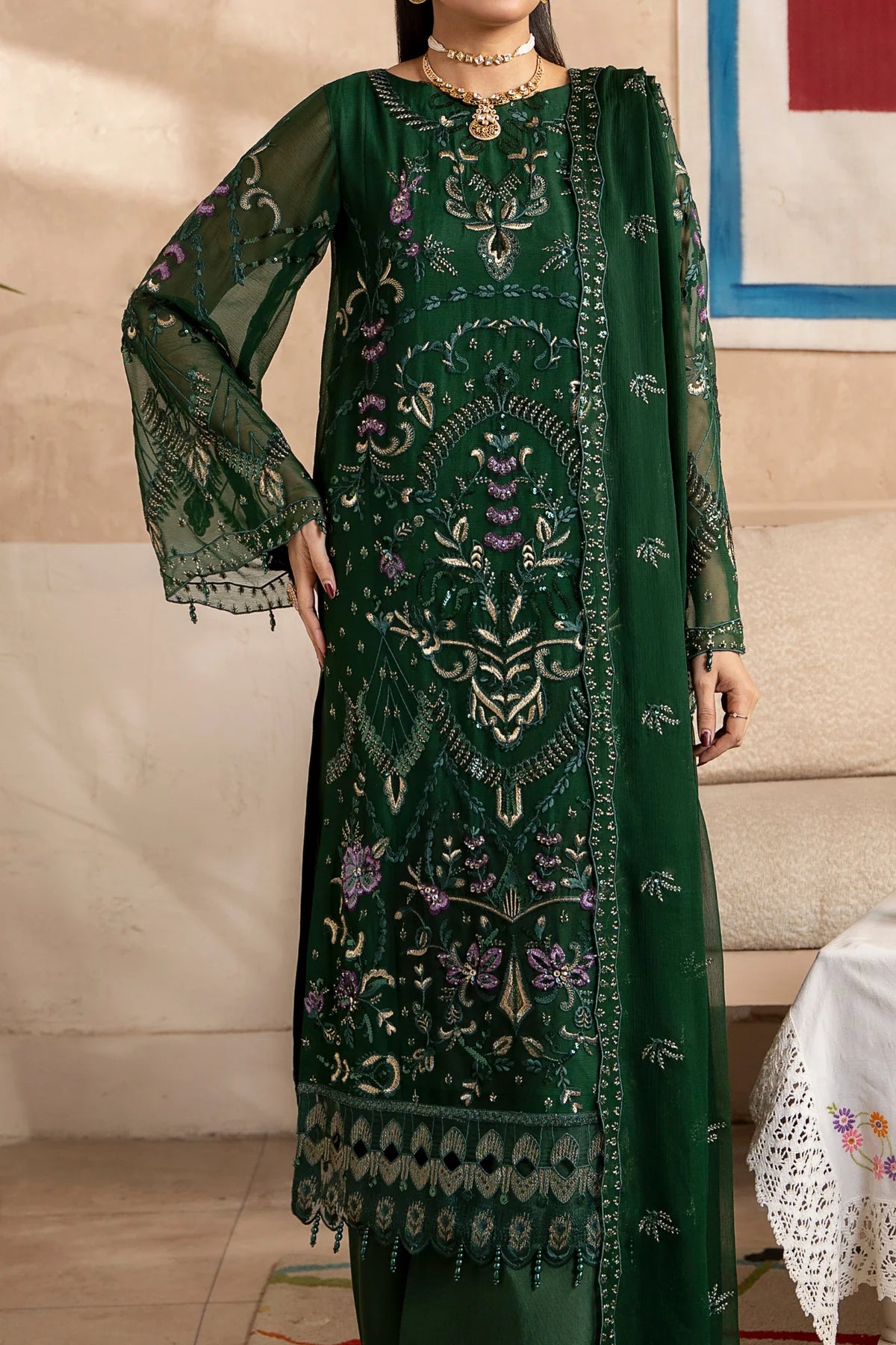 Aura by Zebtan Chiffon Handwork Collection Vol - 03 - Design - 07
